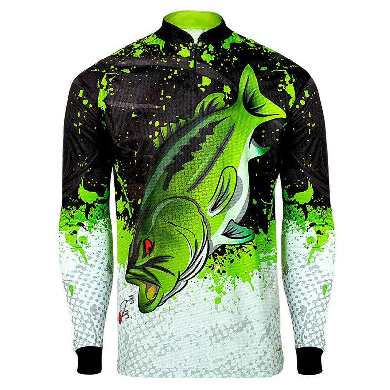 Anti-UV Fishing Clothing With Zipper Quick Drying Sun Protection