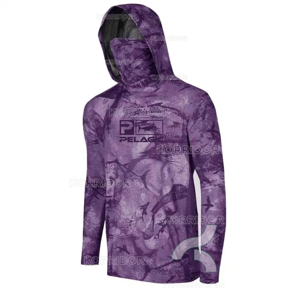 purple Marling Long Sleeve Fishing Shirt – aussiefishingshirts