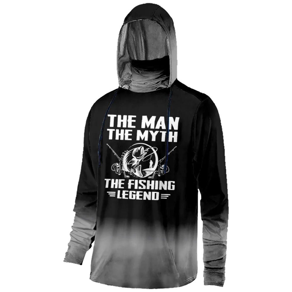 New - Legend Black Hooded Fishing Shirt