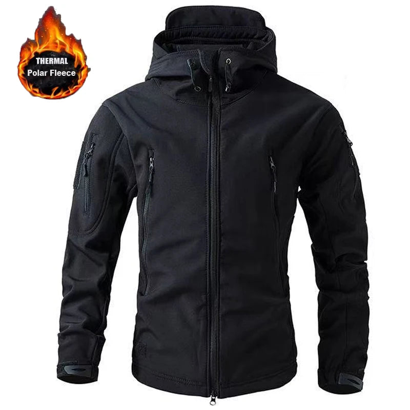 2025 Black Fleece Waterproof Windproof Thermal Fishing Jacket