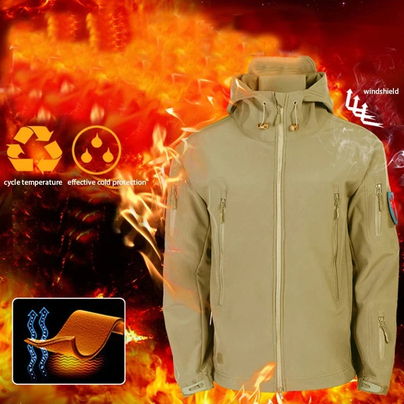 2025 Black Fleece Waterproof Windproof Thermal Fishing Jacket
