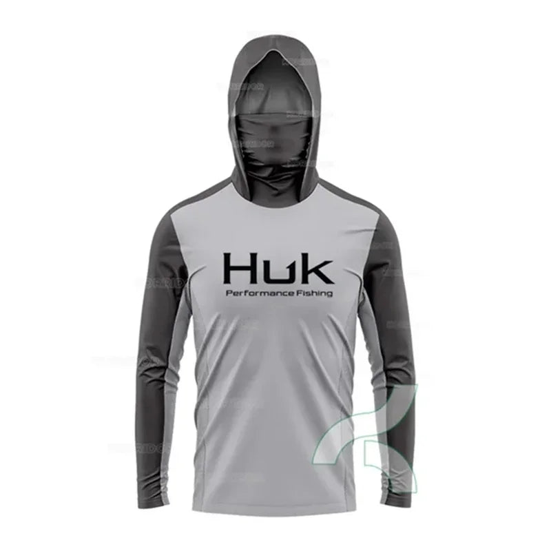 Black Grey Mask Fishing Shirt