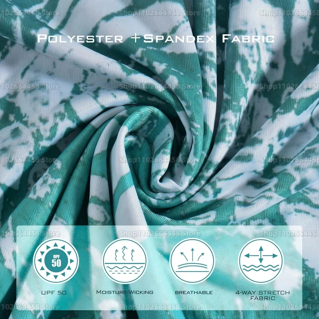 White Hooded Long Sleeve Fishing Shirt