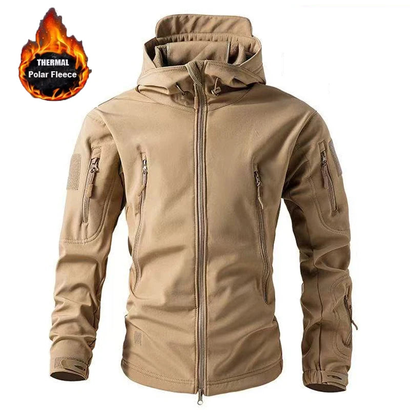 2025 Tan Fleece Waterproof Windproof Thermal Fishing Jacket