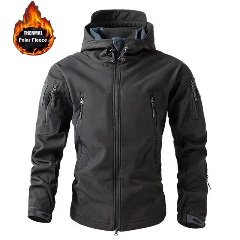 2025 Grey Fleece Waterproof Windproof Thermal Fishing Jacket